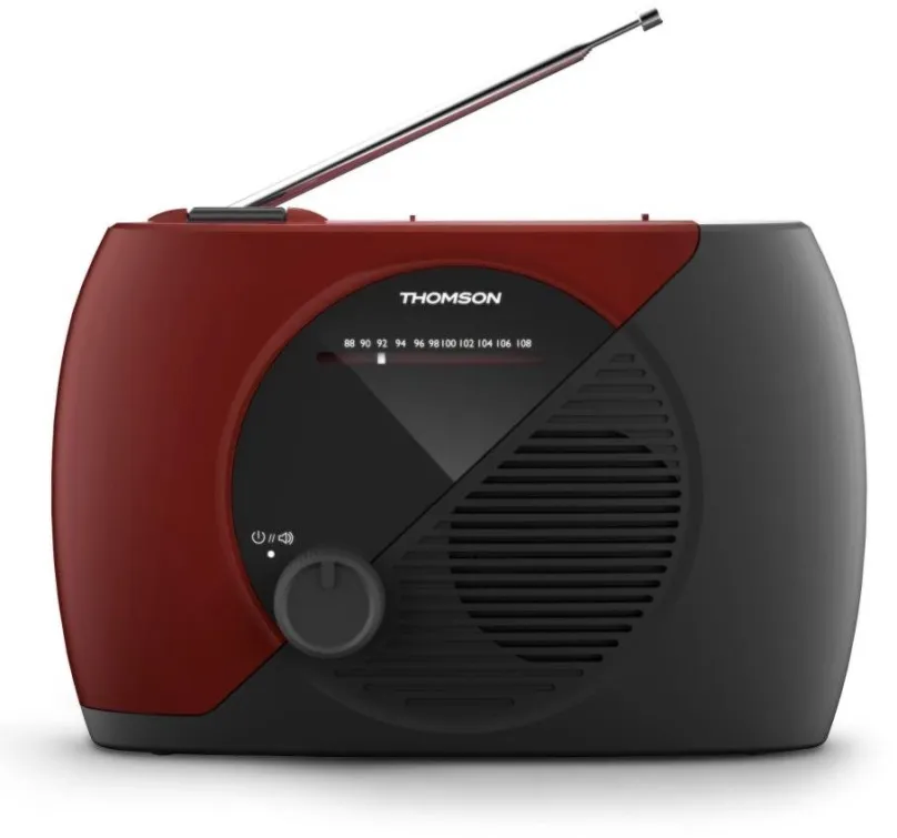 Rádio Thomson RT353, klasické, prenosné, FM tuner, výkon 3 W, napájací zdroj a anténa súč