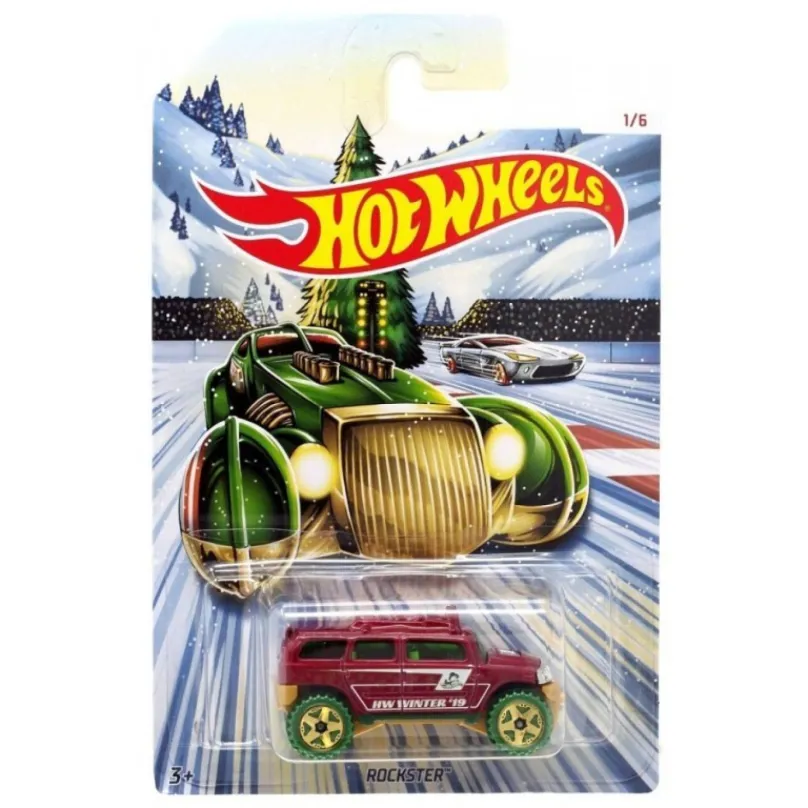 Hot Wheels Kovové autíčka Holiday Hot Rods Rockster, Mattel GBC61