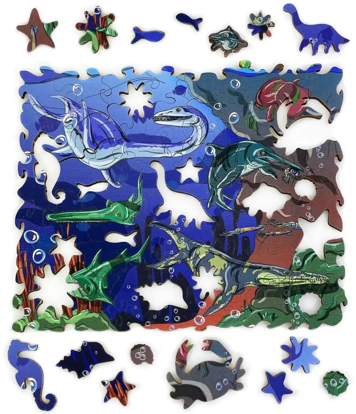 Drevené puzzle Drevené Puzzle Morskí Dinosaury