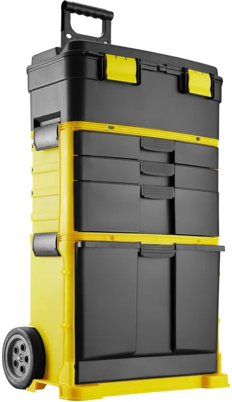 Box na náradie Tectake Pojazdný box na náradie Stipe, čierna/žltá