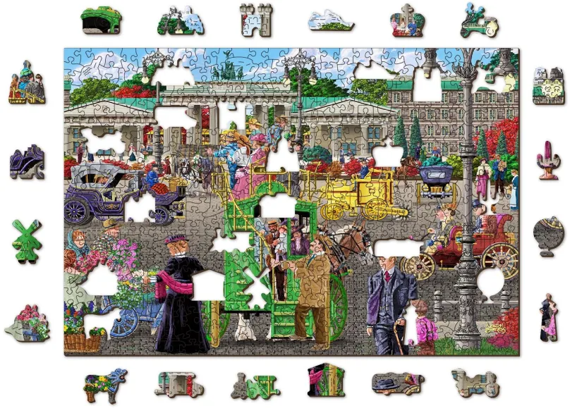 Puzzle Woden City Drevené puzzle Parížske námestie v Berlíne 2v1, 505 dielikov eko