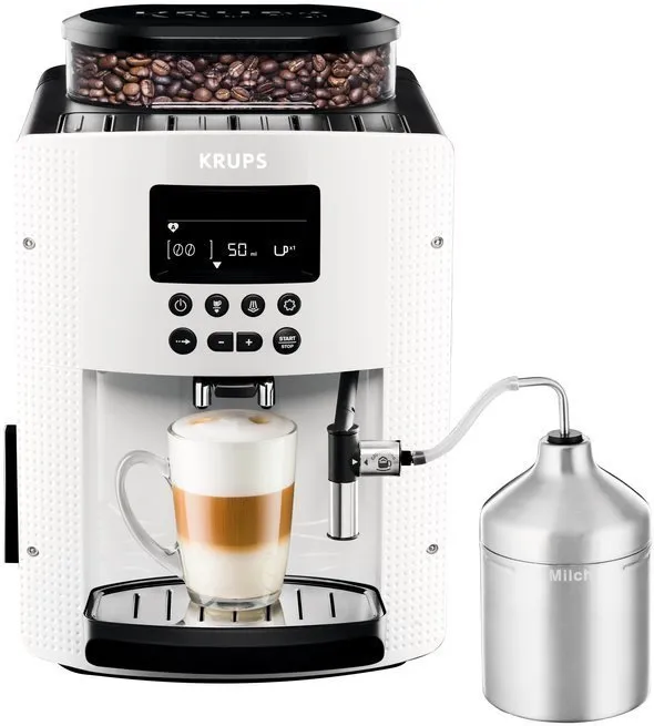 Automatický kávovar Krups Pisa White + XS6000 Autocappuccino EA816170