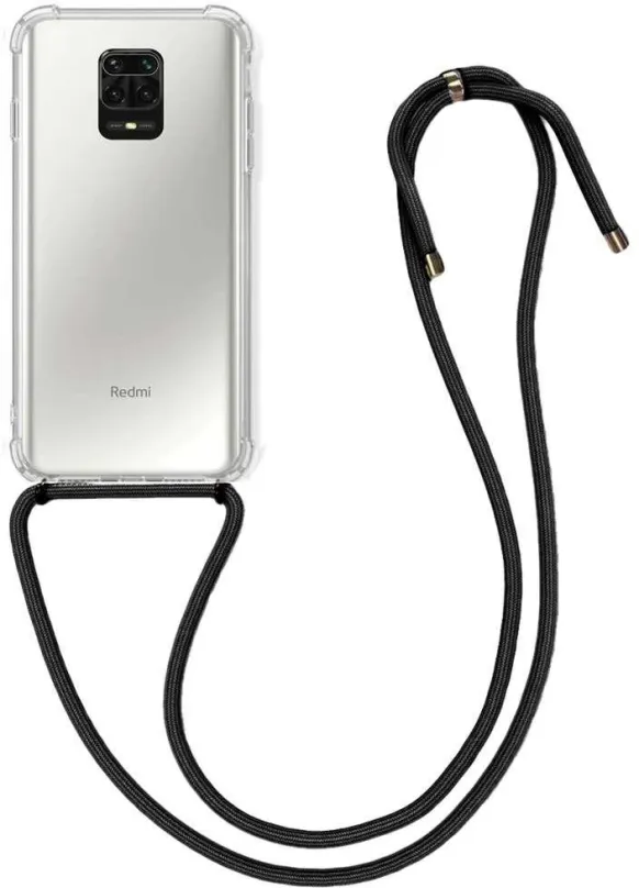 Kryt na mobil TopQ Kryt Xiaomi Redmi Note 9 PRO silikón s čiernou šnúrkou priehľadný 51491