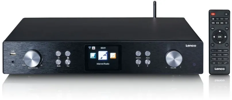 Rádio Lenco DIR-250BK, internetové a klasické, DAB+ a FM tuner, podpora AAC, MP3 a WAV, ve
