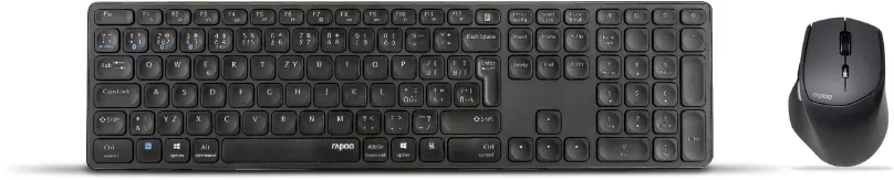 Set klávesnice a myši Rapoo 9800M set, šedý - CZ/SK, bezdrôtový, česká a slovenská kancelá