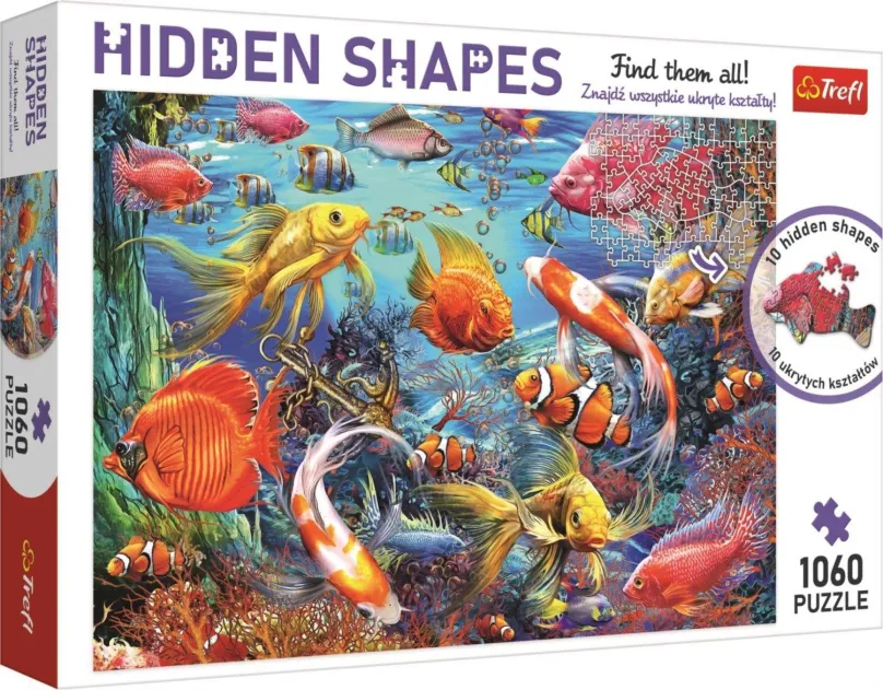 Puzzle Trefl Puzzle Hidden Shapes: Podmorský život 1060 dielikov