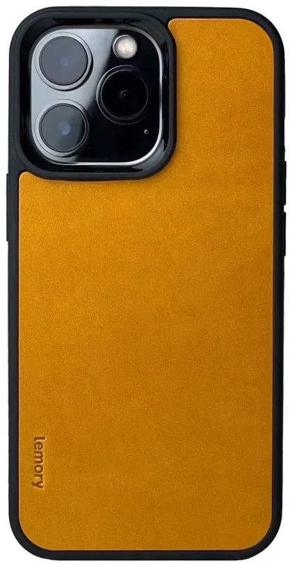 Kryt na mobil Lemory iPhone 13 Pro Max kožený kryt horčičná