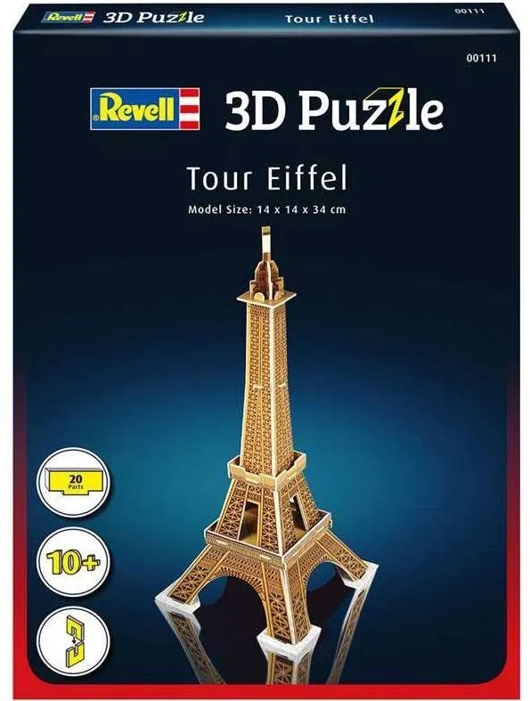 3D puzzle 3D Puzzle Revell 00111 - Eiffel Tower, 20 dielikov v balení, téma Štáty/Mesta, n