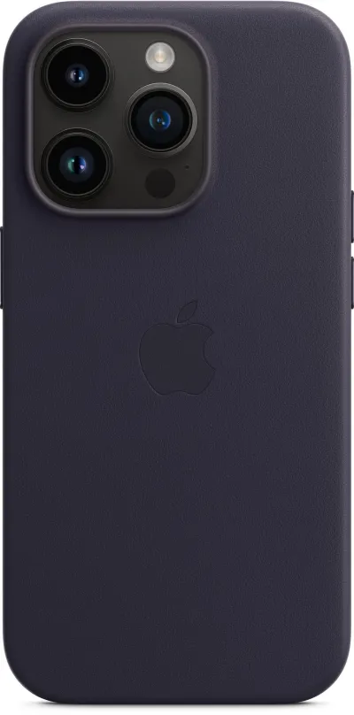 Kryt na mobil Apple iPhone 14 Pre Kožený kryt s MagSafe atramentovo fialový