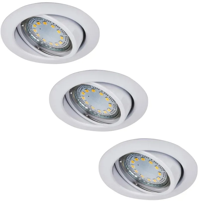 Rabalux 1049 LED zápustné bodové svietidlo Lite 3x3W | 720lm | 3000K | IP40 - set 3 svietidiel, výklopné, biela