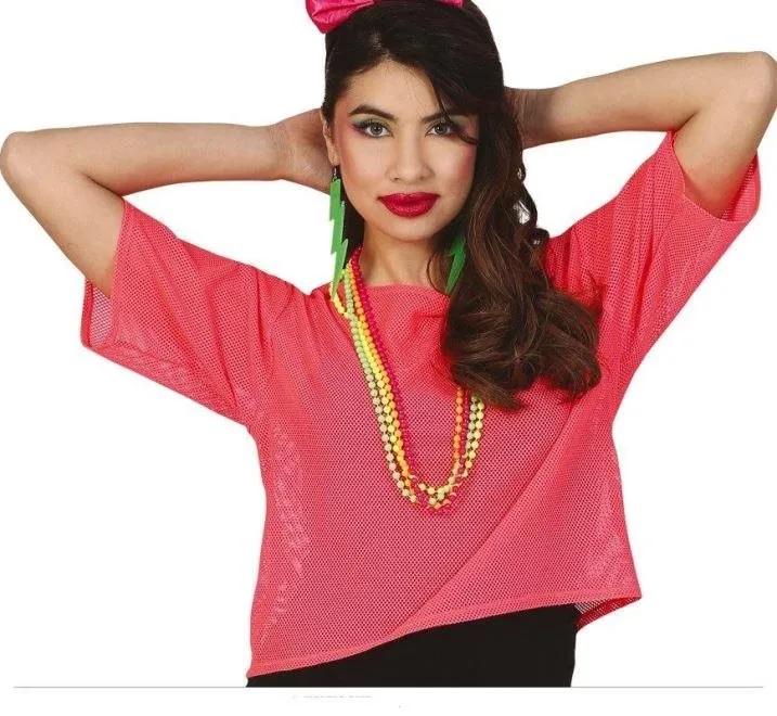 Kostým Guirca sieťované retro tričko disco ružové