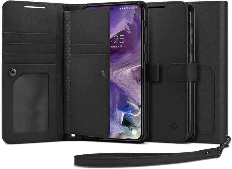 Kryt pre mobil Spigen Wallet S Plus Black Samsung Galaxy S23