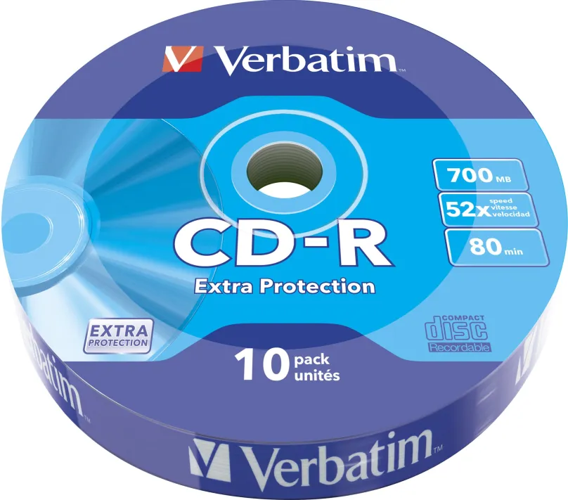 Médiá VERBATIM CD-R 700MB, 52x, wrap 10 ks