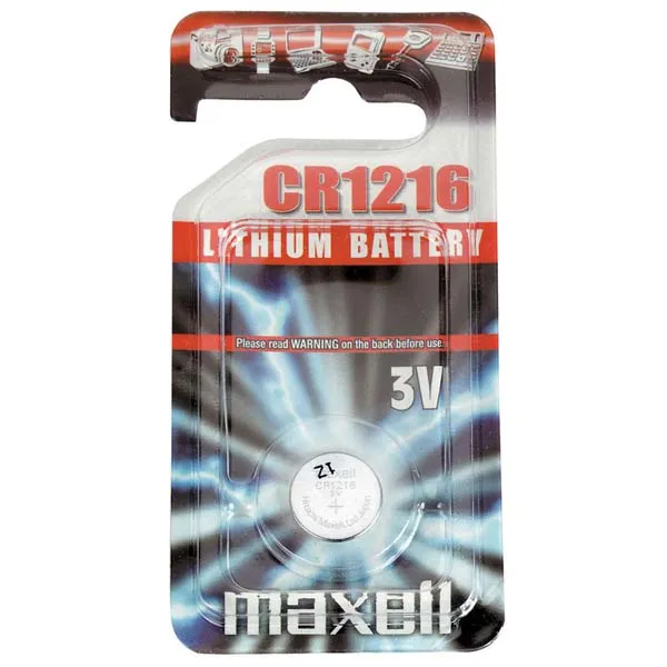 Batéria lítiová, gombíková, CR1216, 3V, Maxell, blister, 1-pack