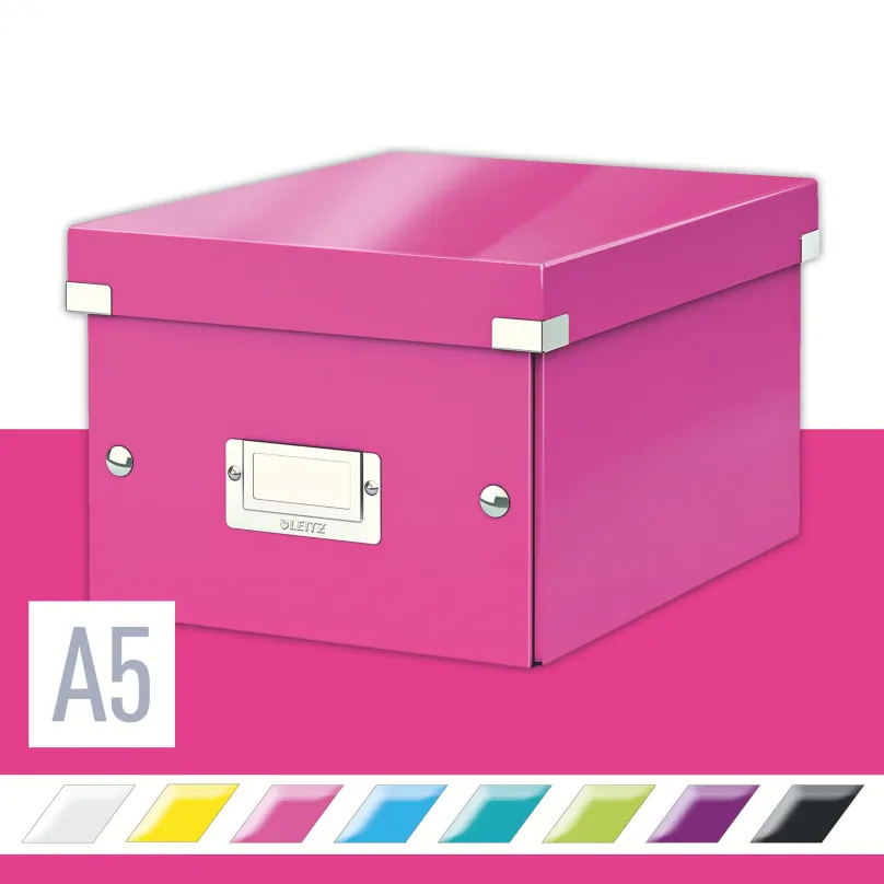 Archivačná krabica LEITZ WOW Click & Store A5 22 x 16 x 28.2 cm, ružová