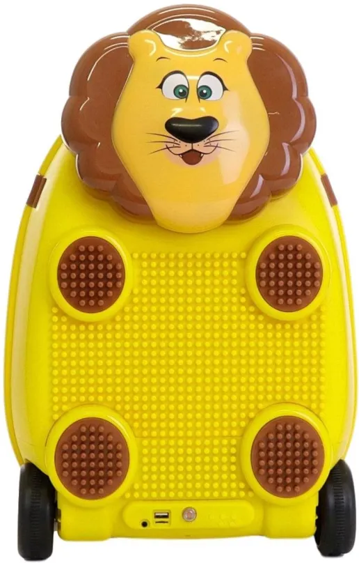 Detský kufor Detský kufor na diaľkové ovládanie s mikrofónom (Levíček-žltý), PD Toys 3708, 46 x 33,5 x 30,5 cm