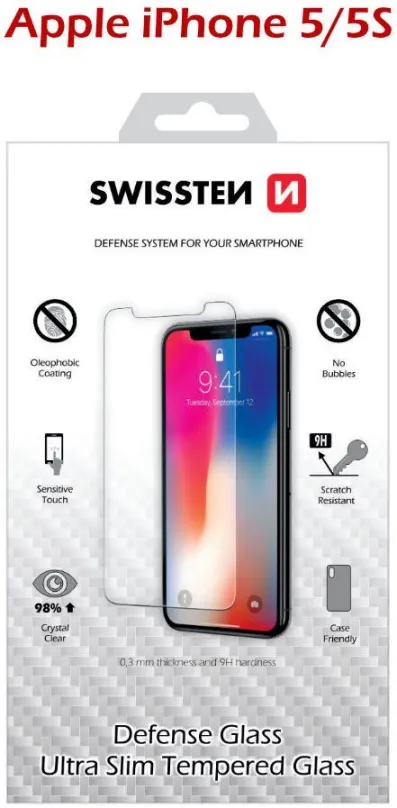 Ochranné sklo Swissten pre iPhone 5 / 5S / SE