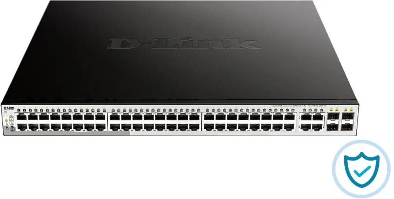 Switch D-Link DGS-1210-52MP, do čajky, 48x RJ-45, 4x SFP, 48x 10/100/1000Base-T, L2, l3 (s