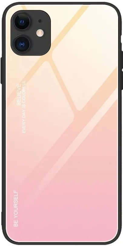 Kryt na mobil Gradient Glass plastový kryt na iPhone 12 / 12 Pro, ružový