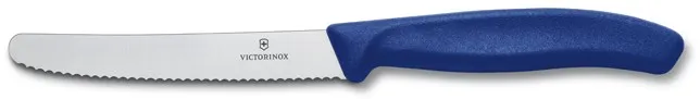 Kuchynský nôž Victorinox nôž na paradajky s vlnkovaným ostrím 11 cm modrý