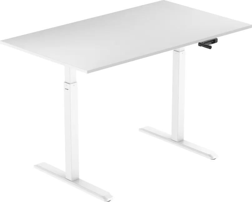Výškovo nastaviteľný stôl AlzaErgo Table ET3 biely + doska TTE-12 120x80cm biely laminát