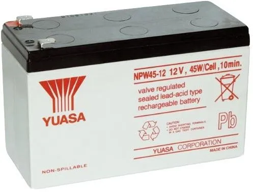 Batéria pre záložné zdroje YUASA 12V 7,5Ah bezúdržbová olovená batéria NPW45-12