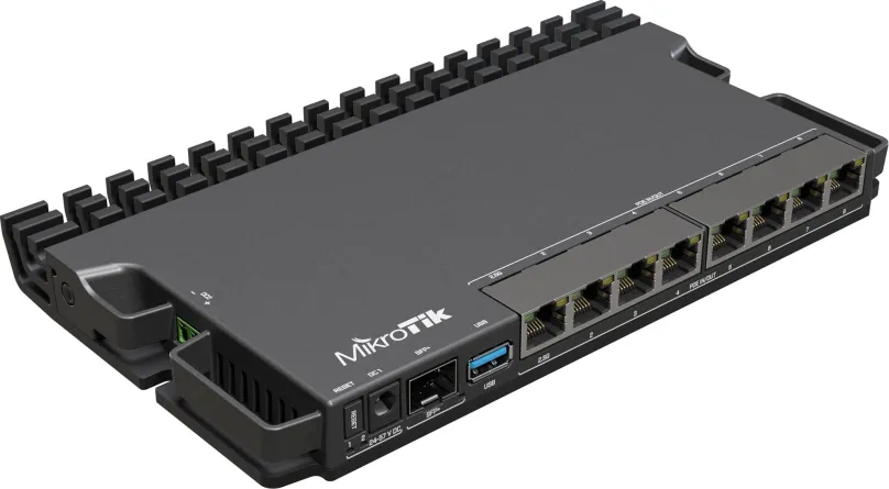 Router Mikrotik RB5009UPr+S+IN, 9 x LAN, 1000 MB RAM, 1024 MB Flash úložisko, porty RJ-45