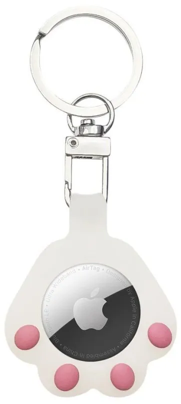 AirTag kľúčenka MG Cat Paw kryt na Apple AirTag, biely