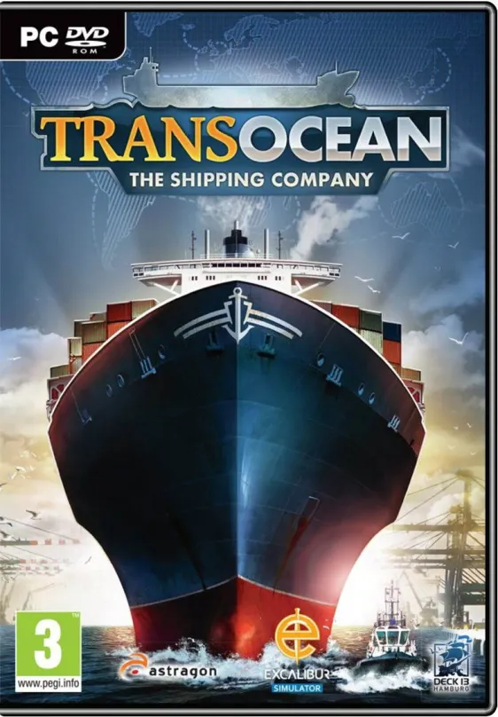 Hra na PC Trans Ocean, krabicová verzia, žáner: simulátor, 55 prístavov, 22 tried lodí, 20