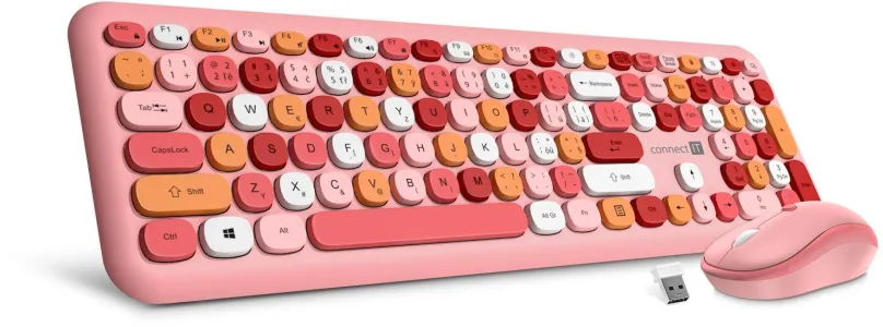 Set klávesnice a myši CONNECT IT Fashion combo, ružová, CZ + SK