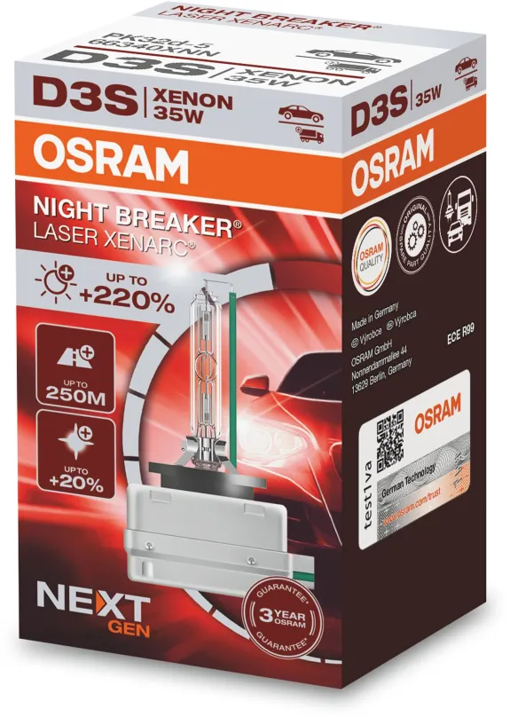 Xenónová výbojka Osram Xenarc D3S Night Breaker Laser Next. gén+220%