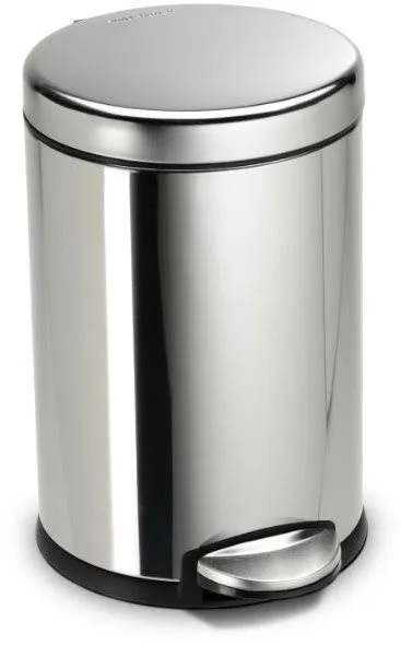 Pedálový odpadkový kôš Simplehuman - 4,5 l, guľatý, lesklá oceľ, FPP