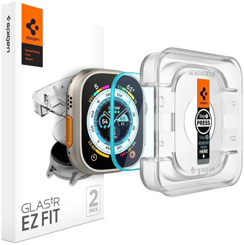 Ochranné sklo Spigen Glass EZ Fit 2 Pack Apple Watch Ultra 2/Ultra 49mm, pre inteligentné