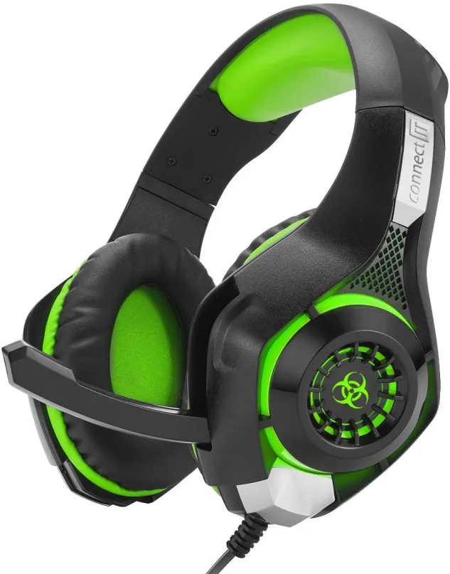 Herné slúchadlá CONNECT IT CHP-4510-GR Gaming Headset BIOHAZARD zelená