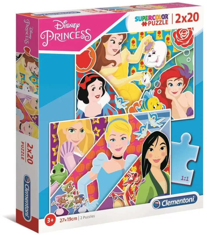 Puzzle Clementoni Puzzle Disney Princezné 2x20 dielikov