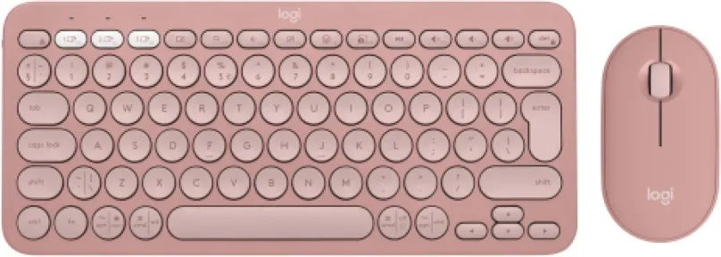 Set klávesnice a myši Logitech Pebble 2 Combo MK380s, Rose - US INTL, bezdrôtový, americká