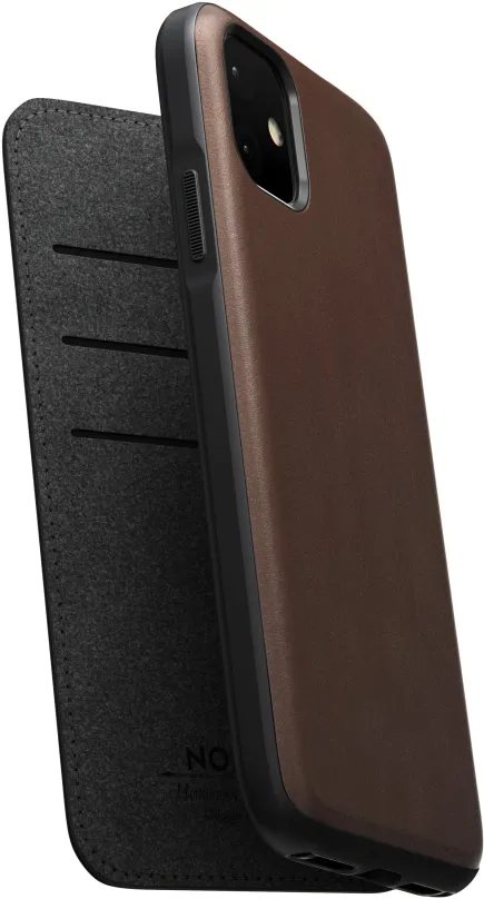 Kryt na mobil Nomad Folio Leather Case Brown iPhone 11, Apple iPhone 11, koža, pevný, ochr