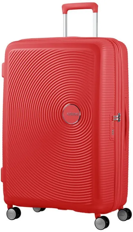 Cestovný kufor American Tourister Soundbox Spinner 77 EXP Coral Red