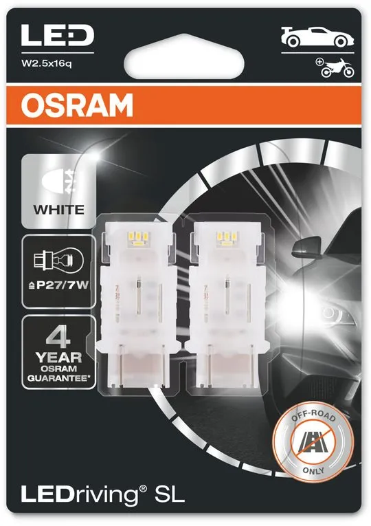 LED autožiarovka OSRAM LEDriving SL P27/7W Studene biela 6000K 12V dva kusy v balení