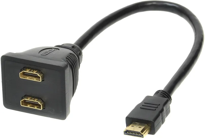 Rozbočovač ROLINE HDMI M --> 2x HDMI F, pozlátené konektory