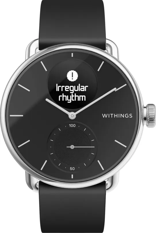 Chytré hodinky Withings Scanwatch 38mm - Black, s EKG, meraním tepovej frekvencie, oxymetr