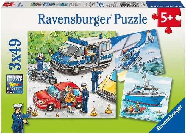 Puzzle Ravensburger puzzle 092215 Polícia zasahuje 3x49 dielikov