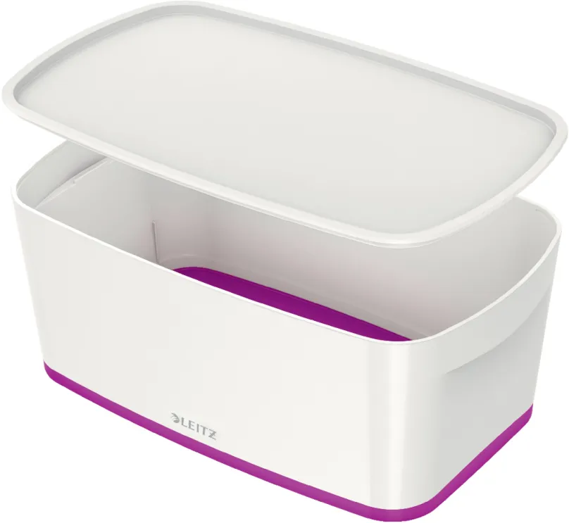 Úložný box Leitz WOW MyBox, veľkosť S, biela/fialová