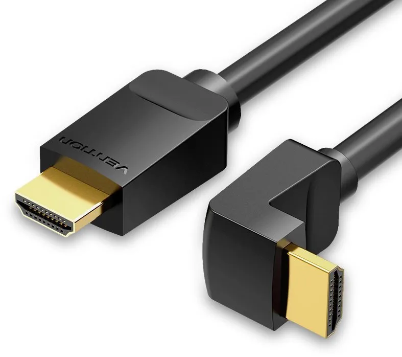 Video kábel Vention HDMI 2.0 Right Angle Cable 90 Degree, zahnuté zakončenie