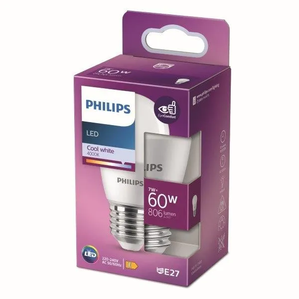 Philips 8719514309722 LED žiarovka 7W/60W | E27 | 806lm | 4000K | P48