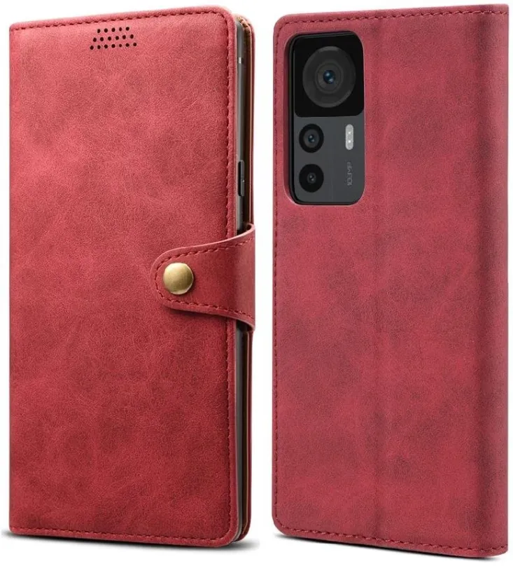 Púzdro na mobil Lenuo Leather flipové púzdro pre Xiaomi 12T/12T Pro, červená