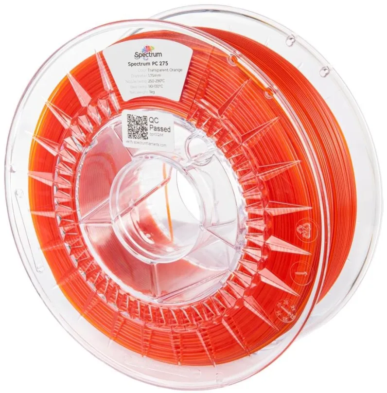 Filament Filament Spectrum PC 275 1.75mm Transparent Orange 1kg