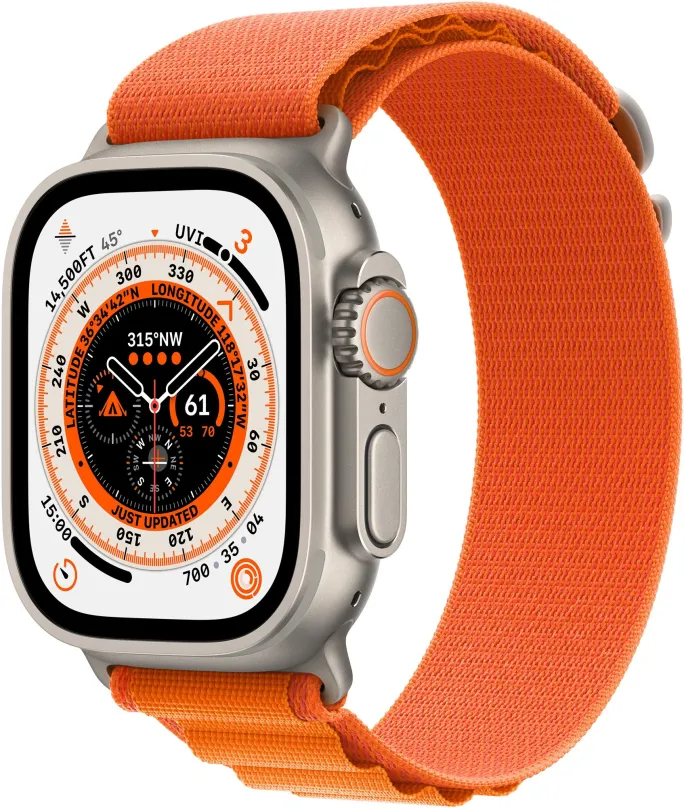 Chytré hodinky Apple Watch Ultra 49mm titánové púzdro s oranžovým alpským ťahom - Large