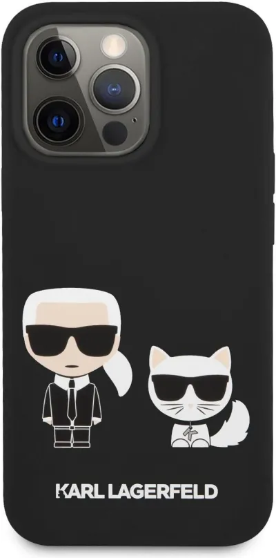 Kryt na mobil Karl Lagerfeld and Choupette Liquid Silicone pre Apple iPhone 13 Pro Black