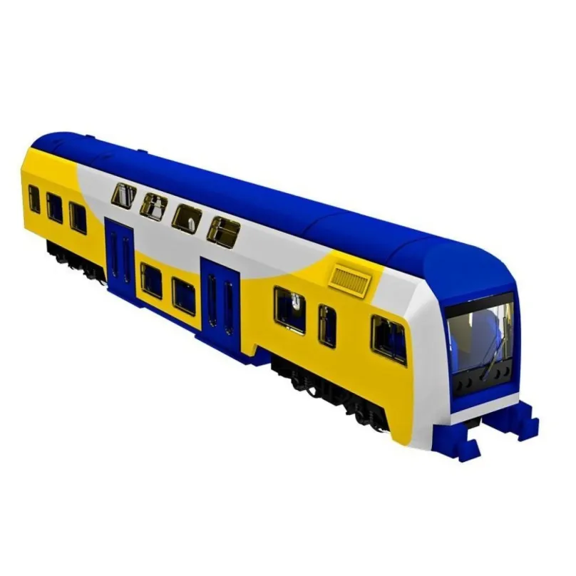 Vlak kovový model modro-žltý